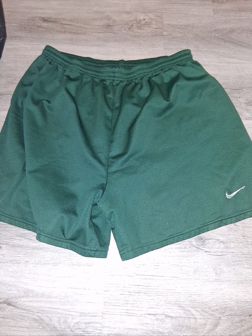 Nike Men’s Dark Green Athletic Shorts with White Swoosh